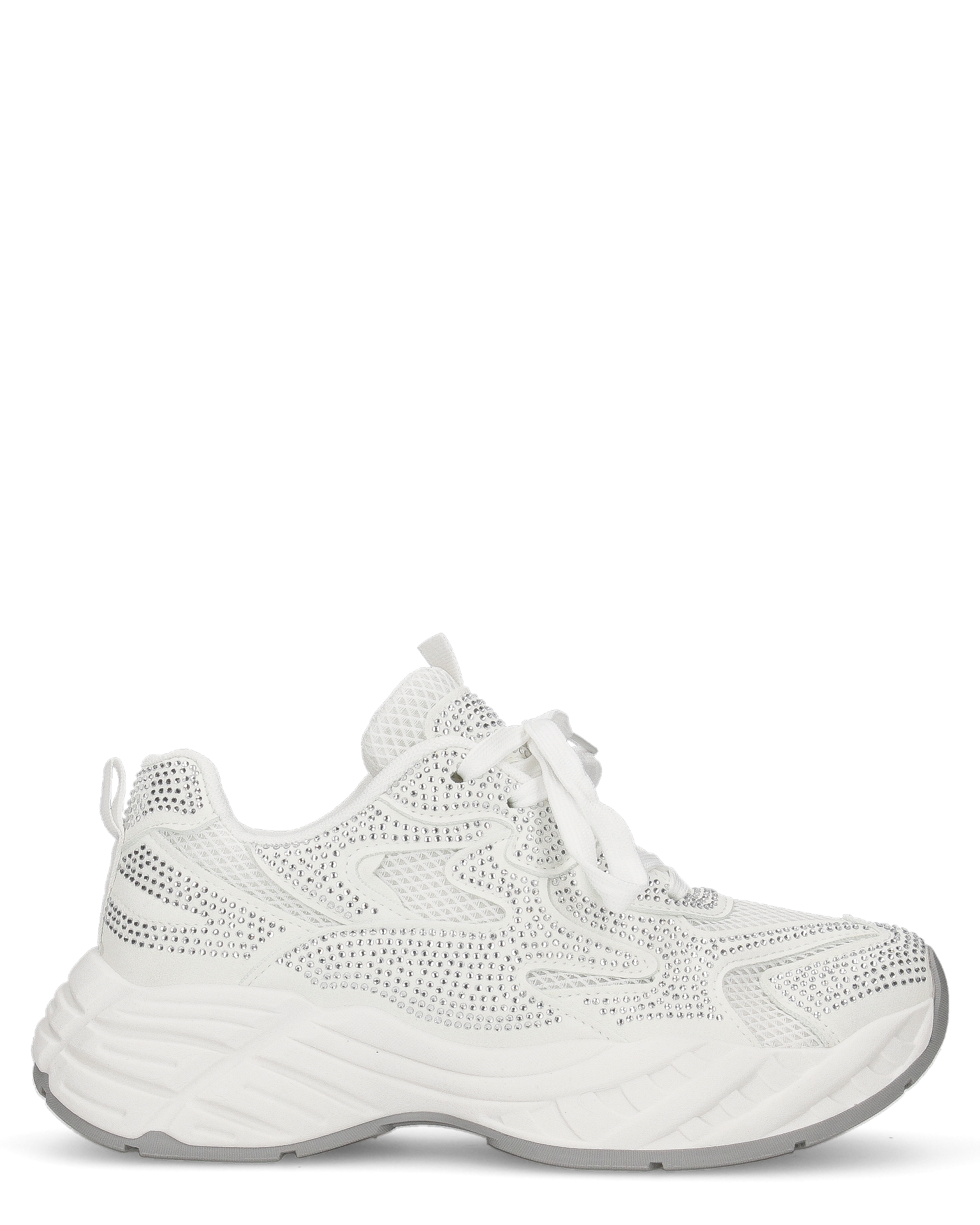 DIANA - Chunky sneakers bianche con tessuto brillantinato