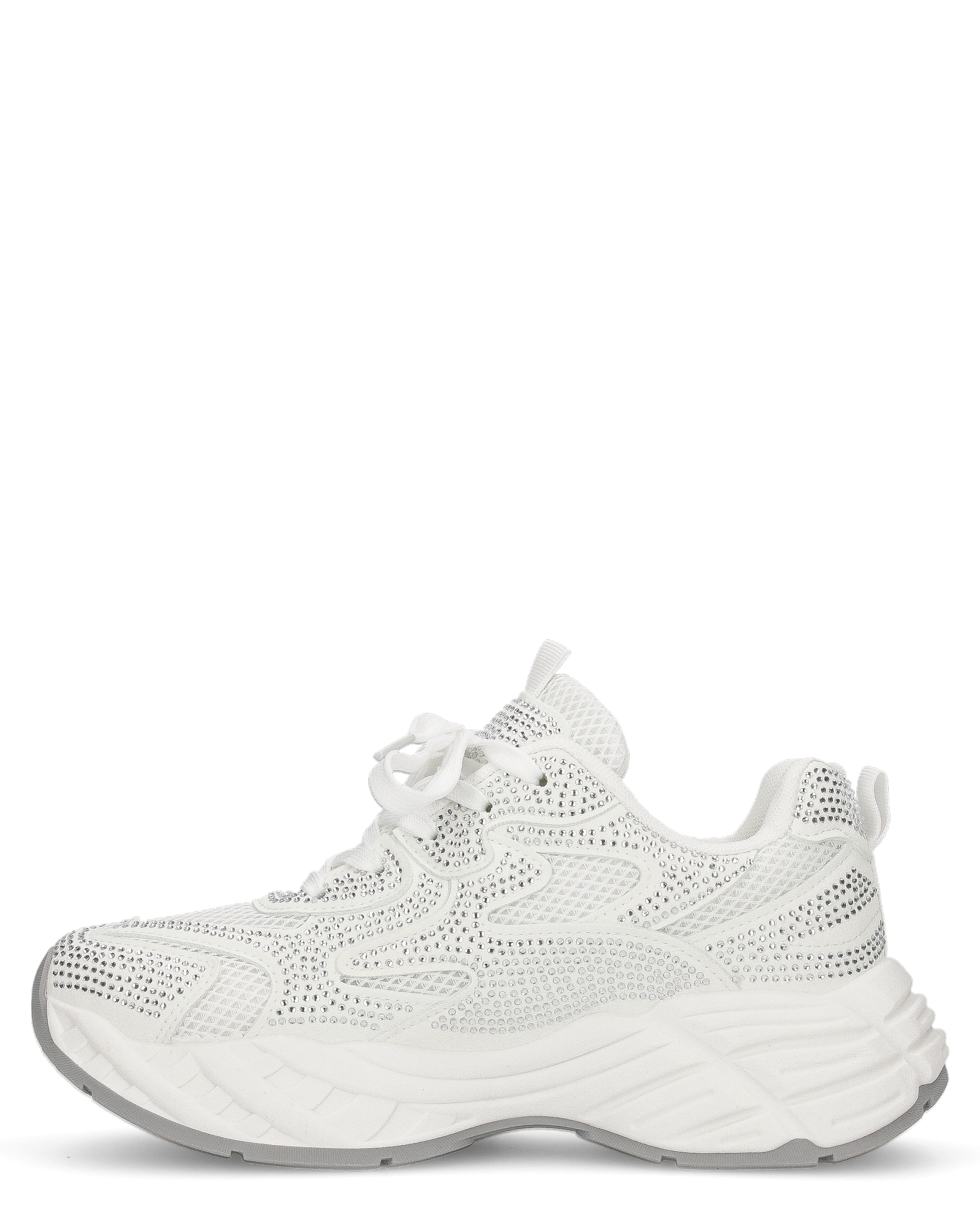 DIANA - Chunky sneakers bianche con tessuto brillantinato