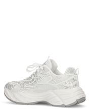 DIANA - Chunky sneakers bianche con tessuto brillantinato