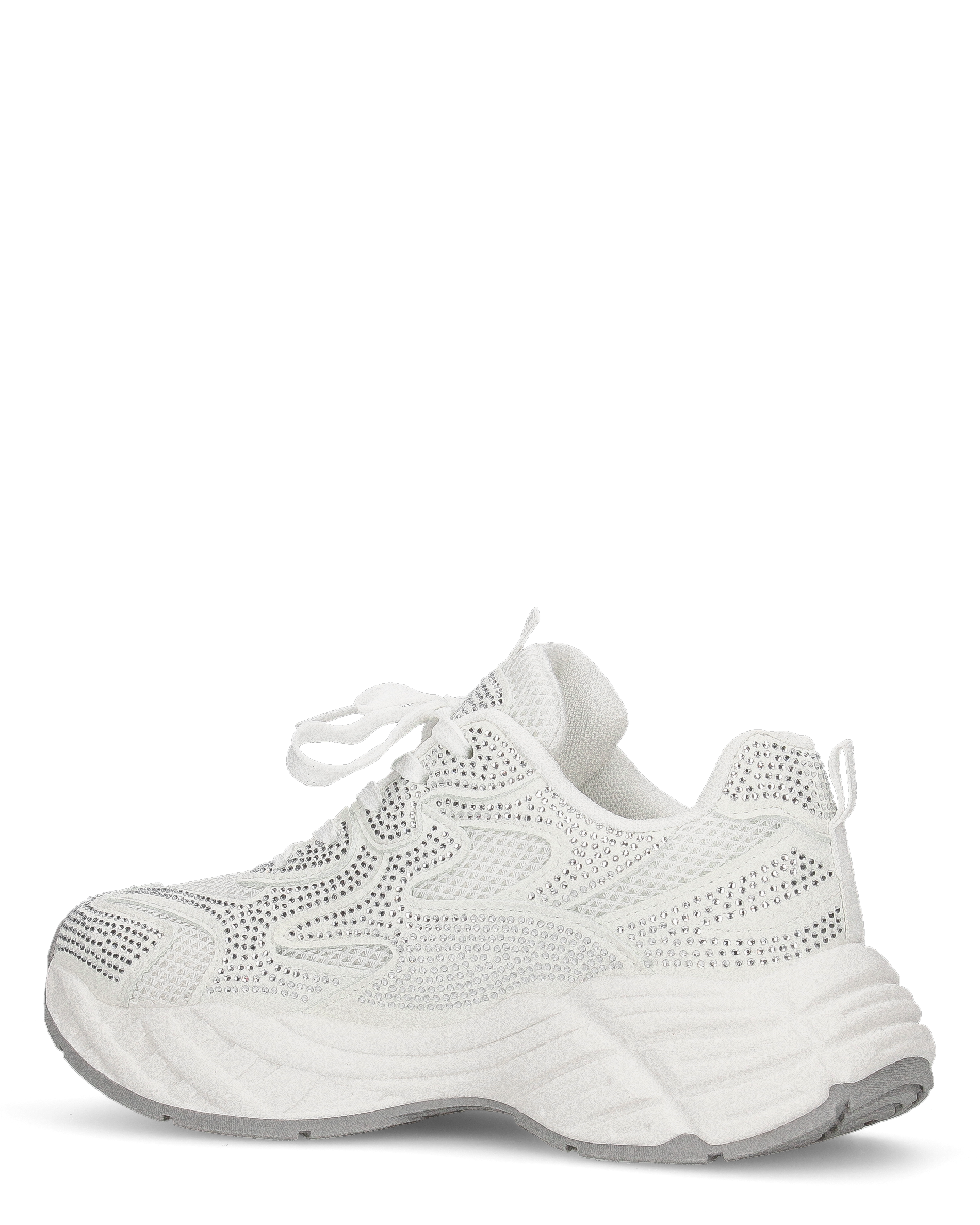 DIANA - Chunky sneakers bianche con tessuto brillantinato