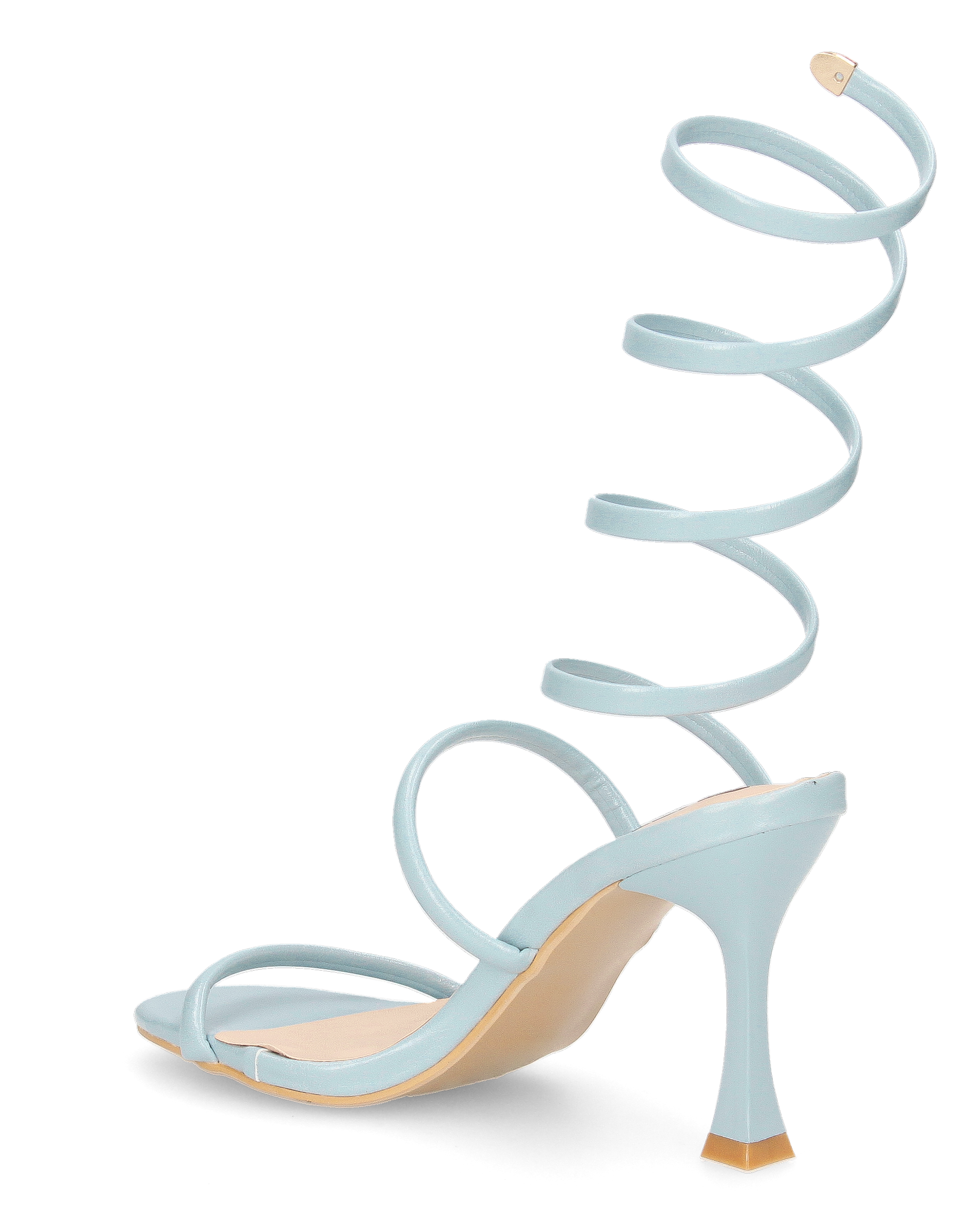 DONNIE - sandali blu con tacco con spirale