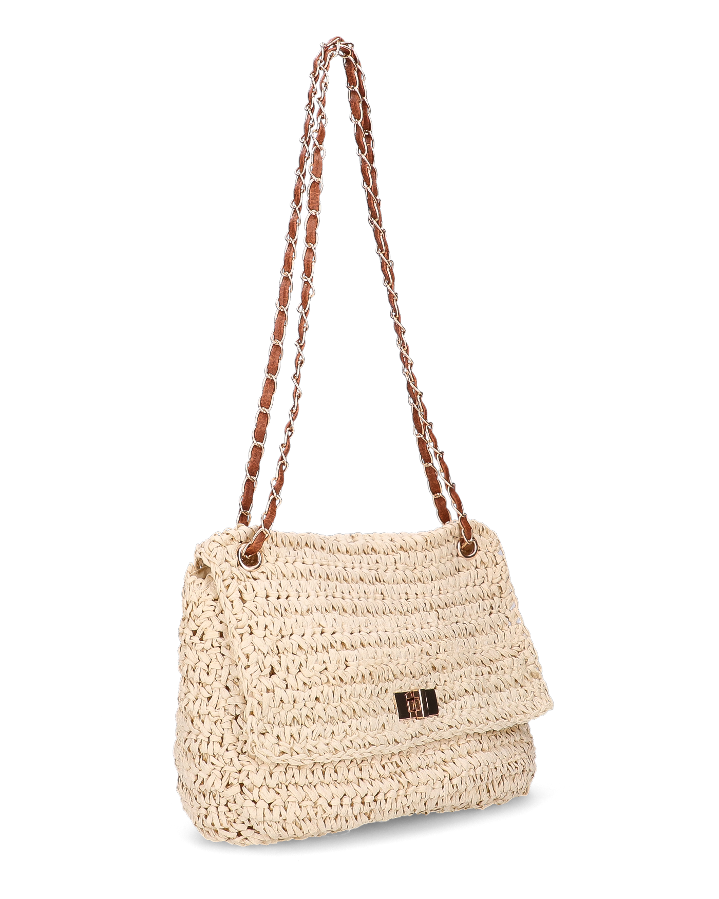DUA - borsa in paglia intrecciata beige