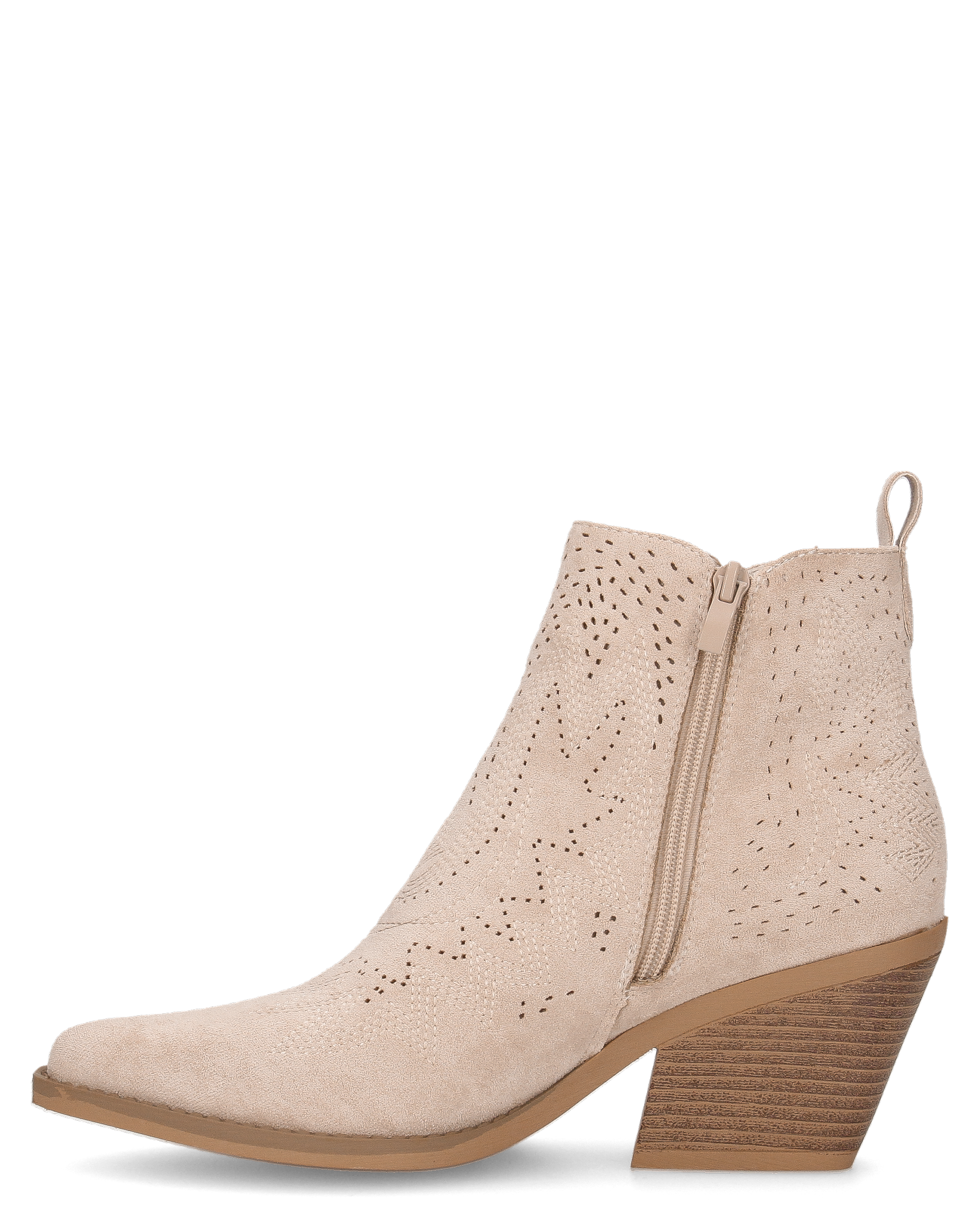 YARYNA - stivaletti beige alla caviglia con dettagli camperos