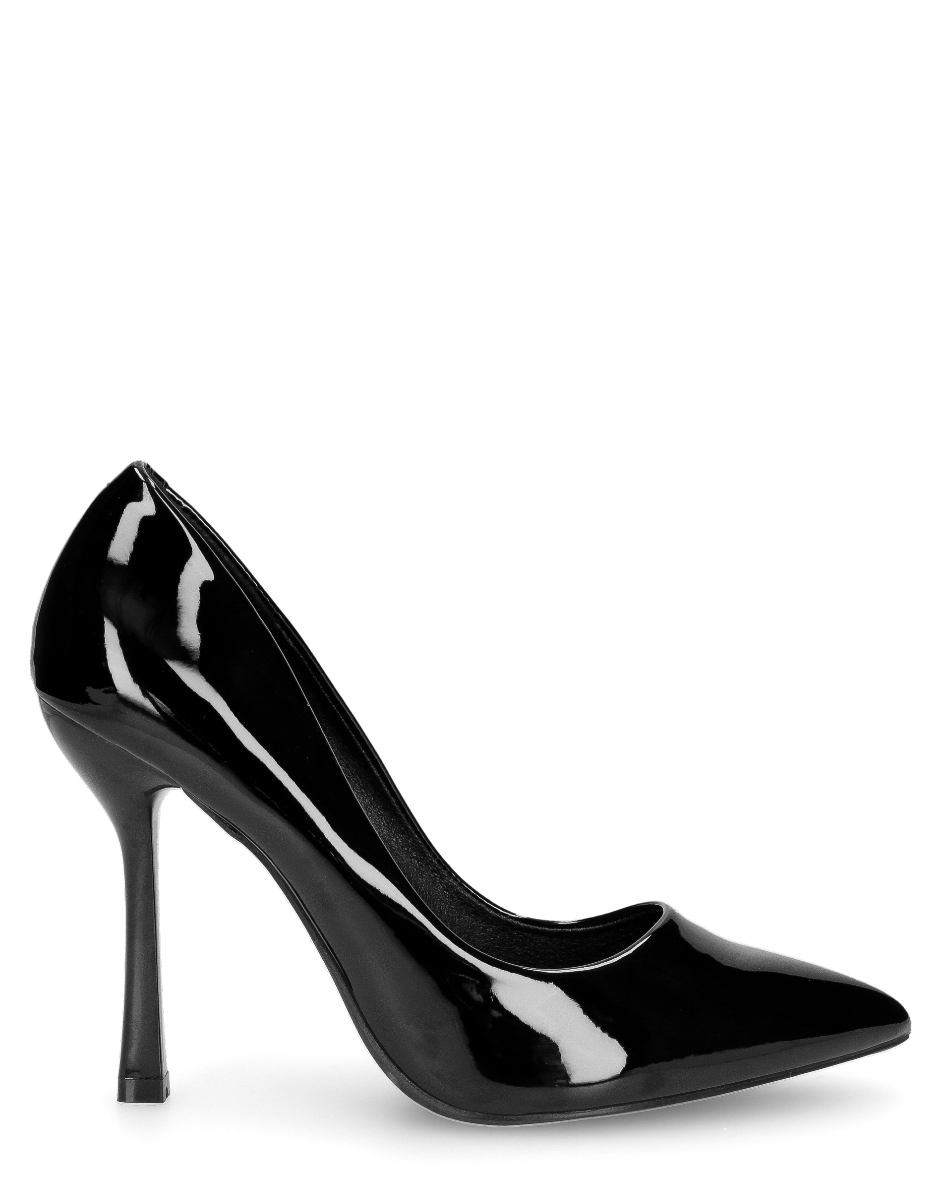 ELOWEN - décolleté in glassy nero con tacco a spillo