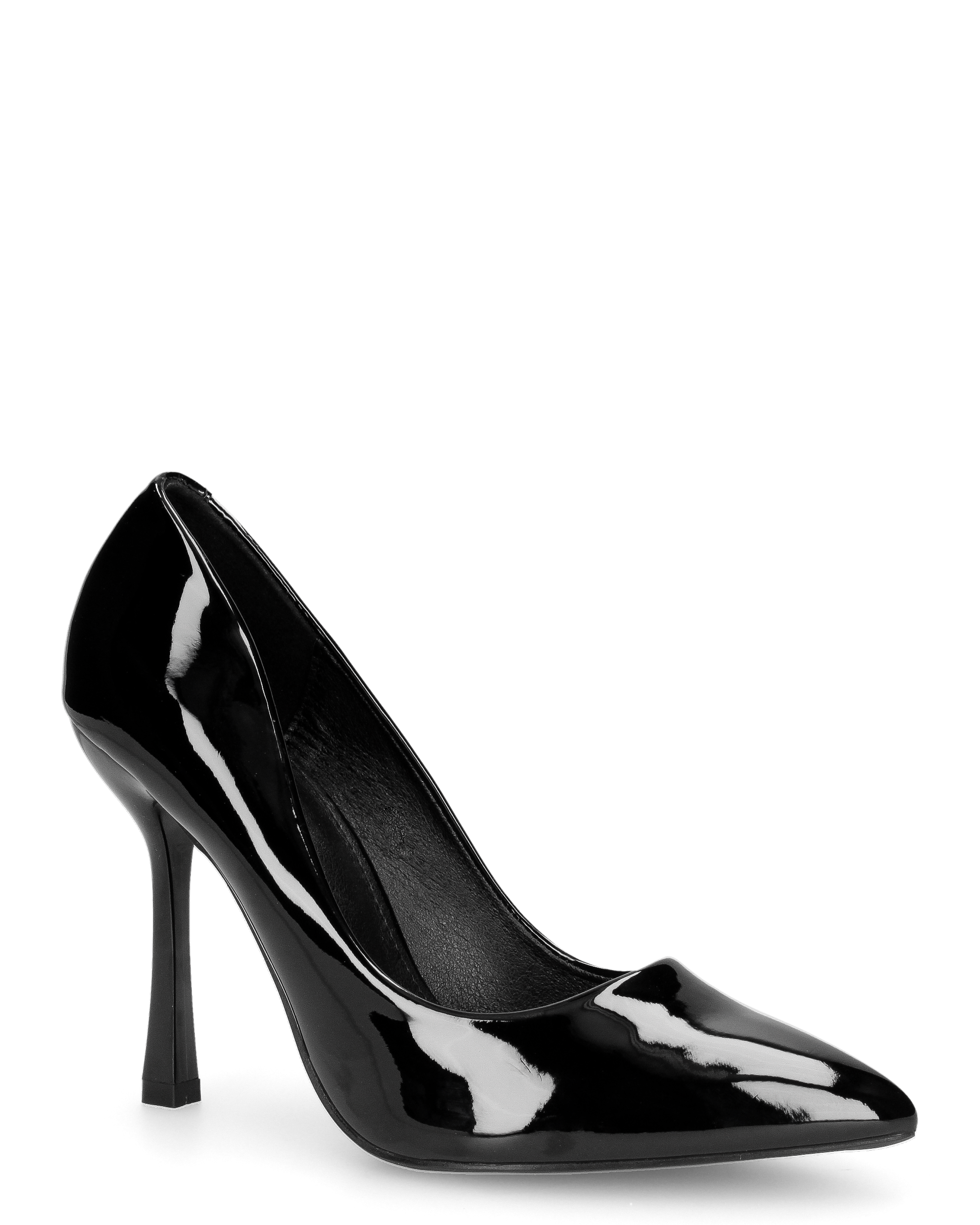 ELOWEN - décolleté in glassy nero con tacco a spillo