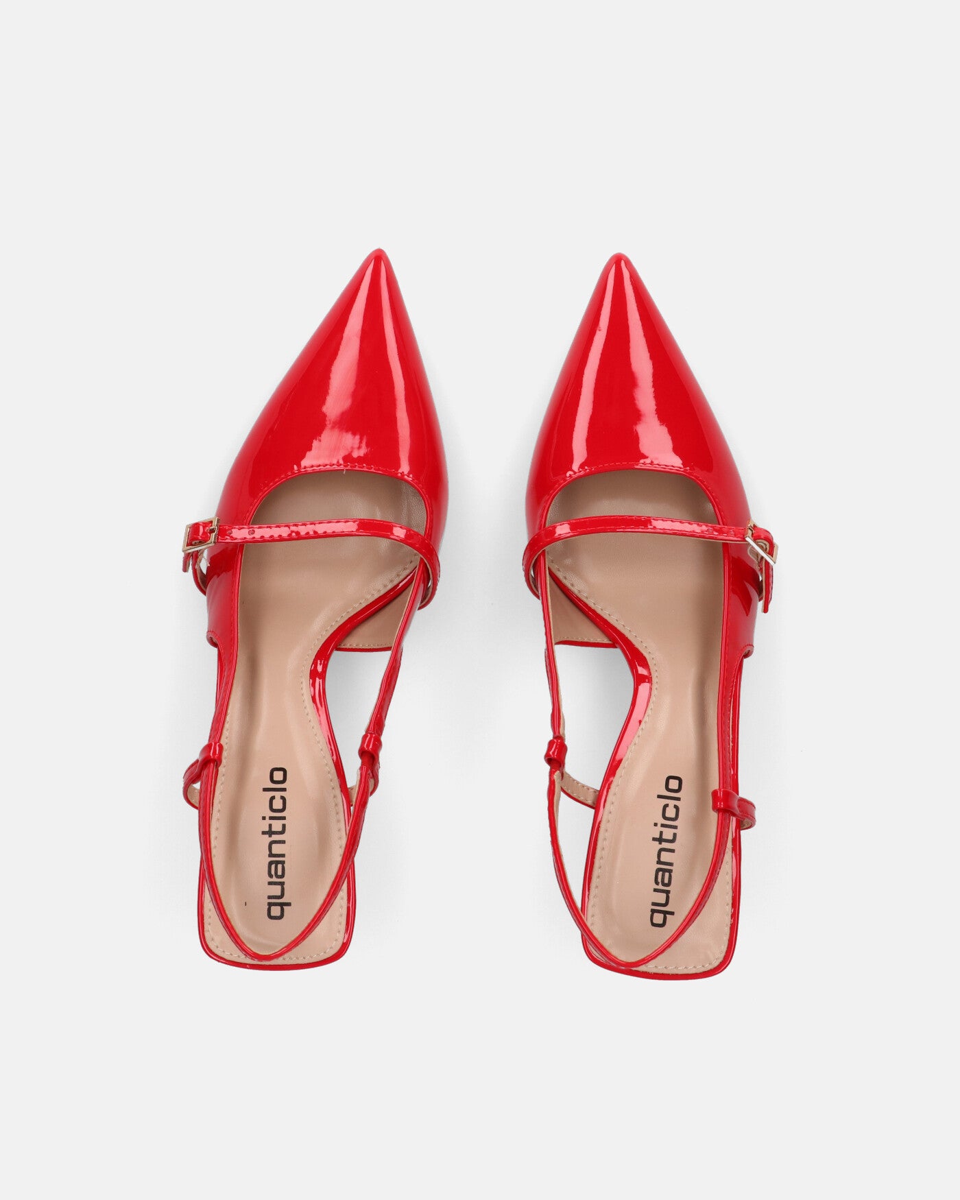 FARAI - sandali in glassy rossa con tacco e cinturino