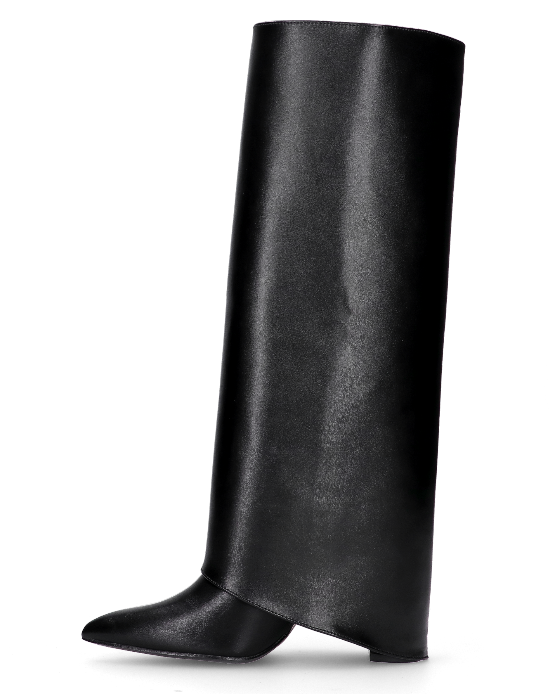 FEDRIKA -  Stivale 2 in 1 in ecopelle nera: da stivale alto a stivaletto con un semplice gesto