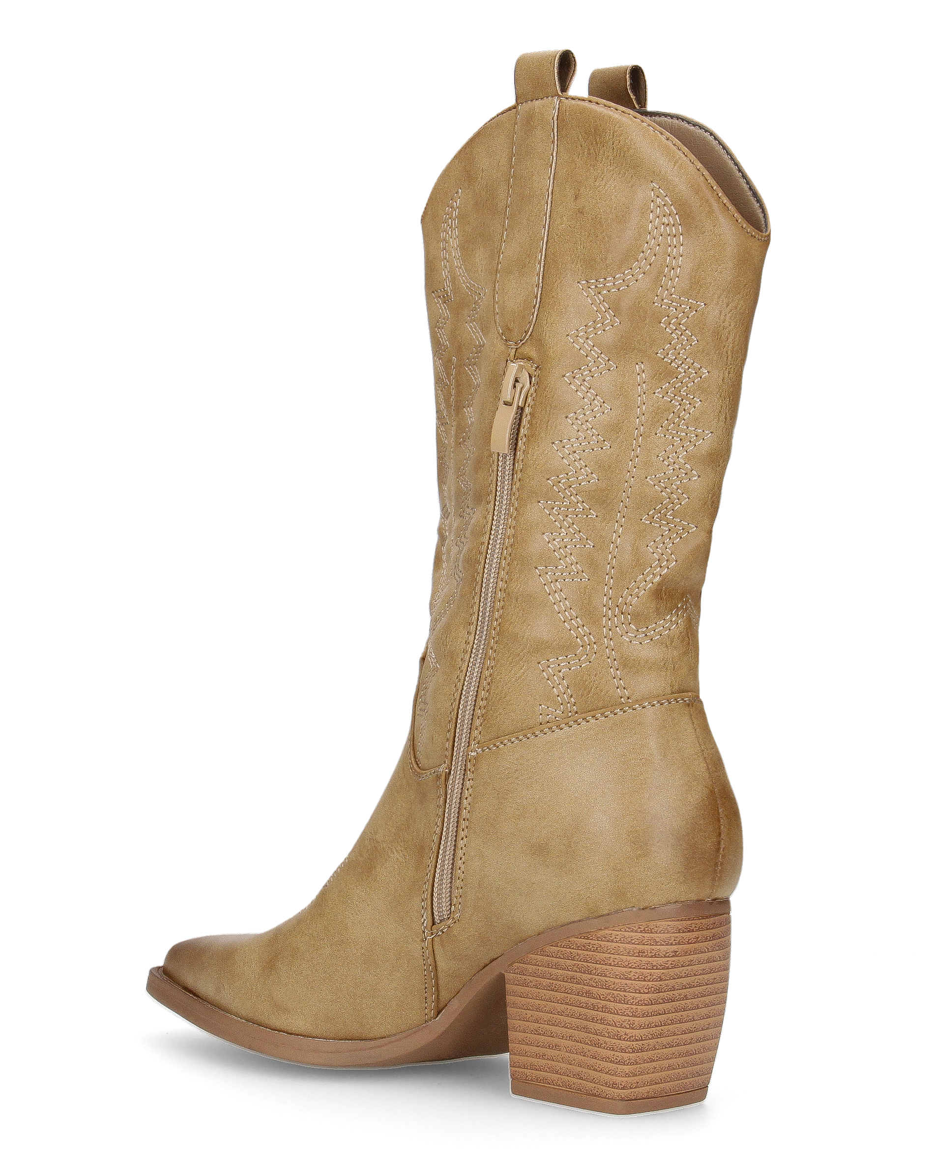 FIONA - camperos khaki in materiale lucido con chiusura zip