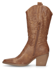 FIONA - camperos marrone in materiale lucido con chiusura zip