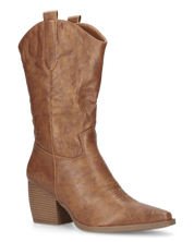 FIONA - camperos marrone in materiale lucido con chiusura zip