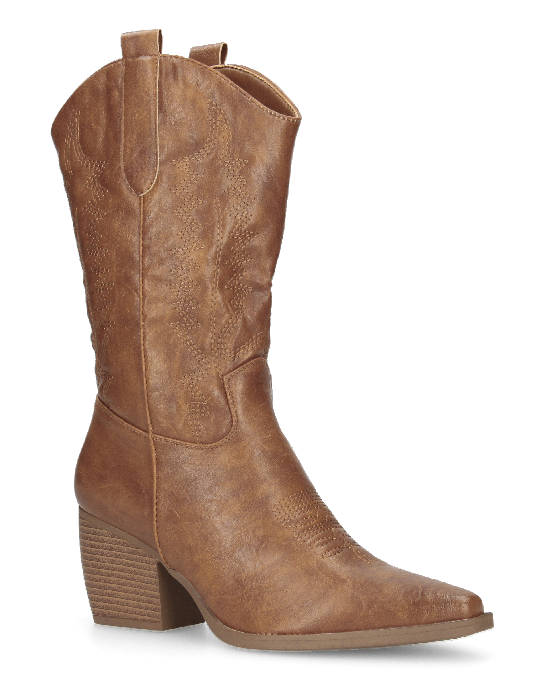 FIONA - camperos marrone in materiale lucido con chiusura zip