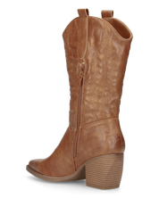 FIONA - camperos marrone in materiale lucido con chiusura zip