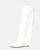 FLAVIA - stivale alto in bianco con risvolto e cerniera