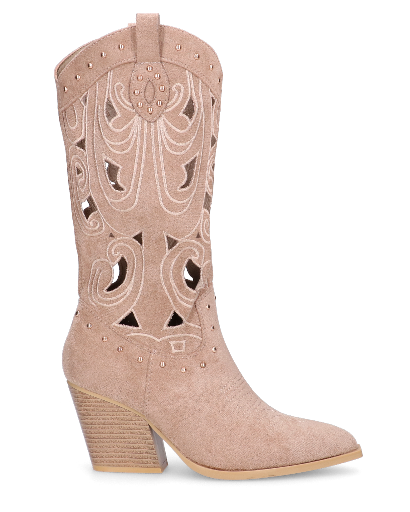 FLORY - camperos marroni con ricami, ritagli e borchie