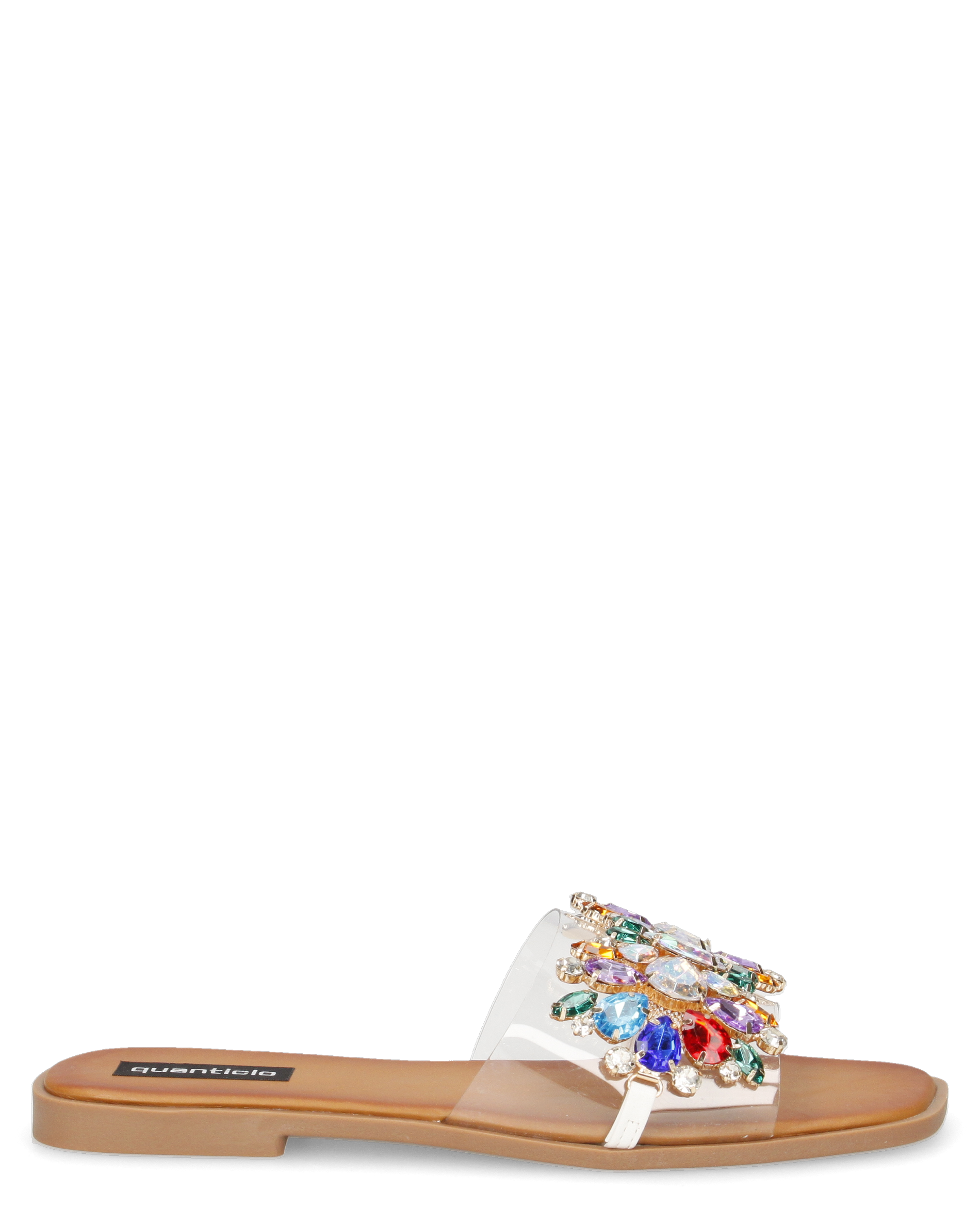 GEMMY - ciabattine con gemme multicolori e fascia trasparente