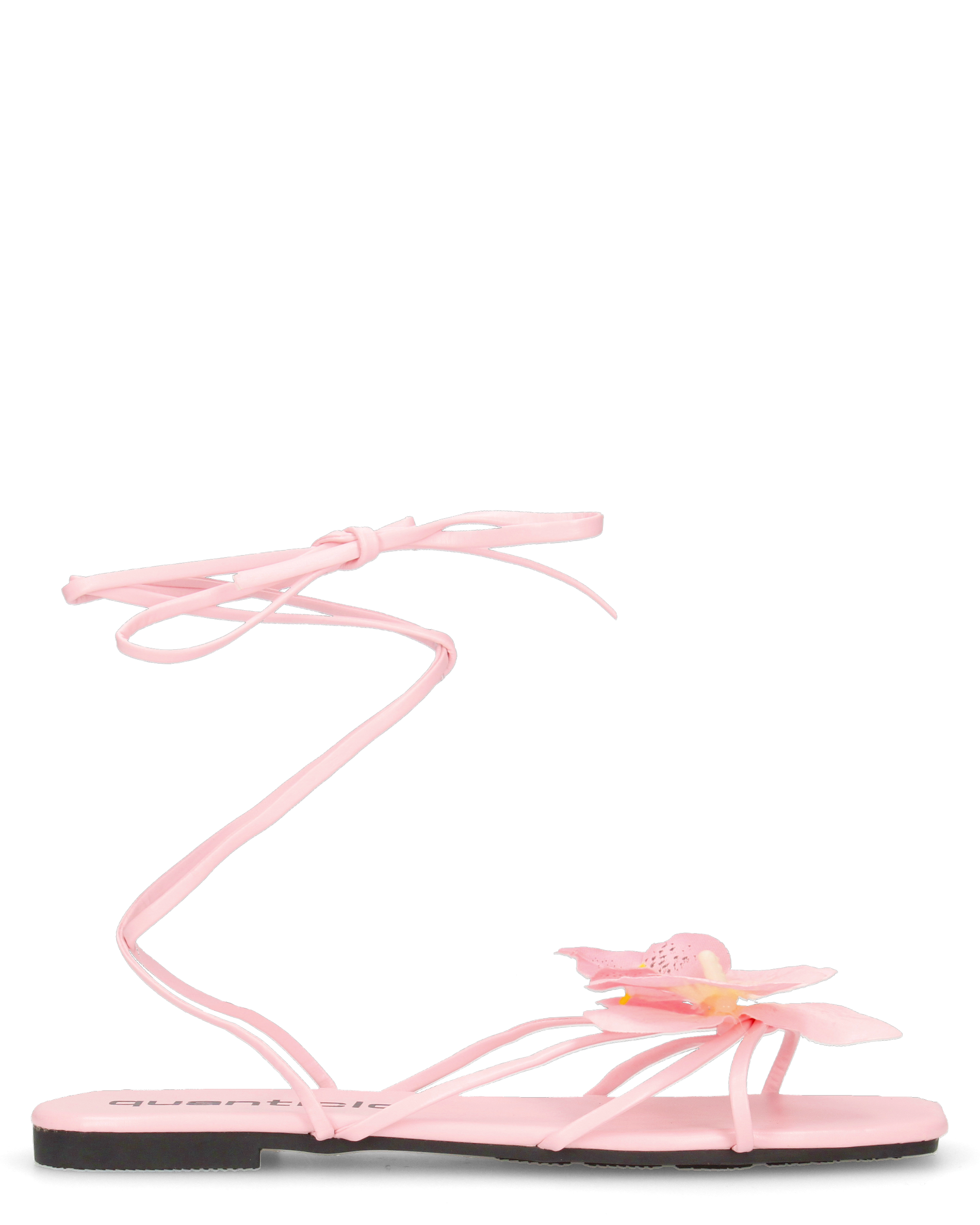 GINA - sandali flat rosa con fiore decorativo
