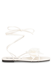 GINA - sandali flat bianchi con fiore decorativo