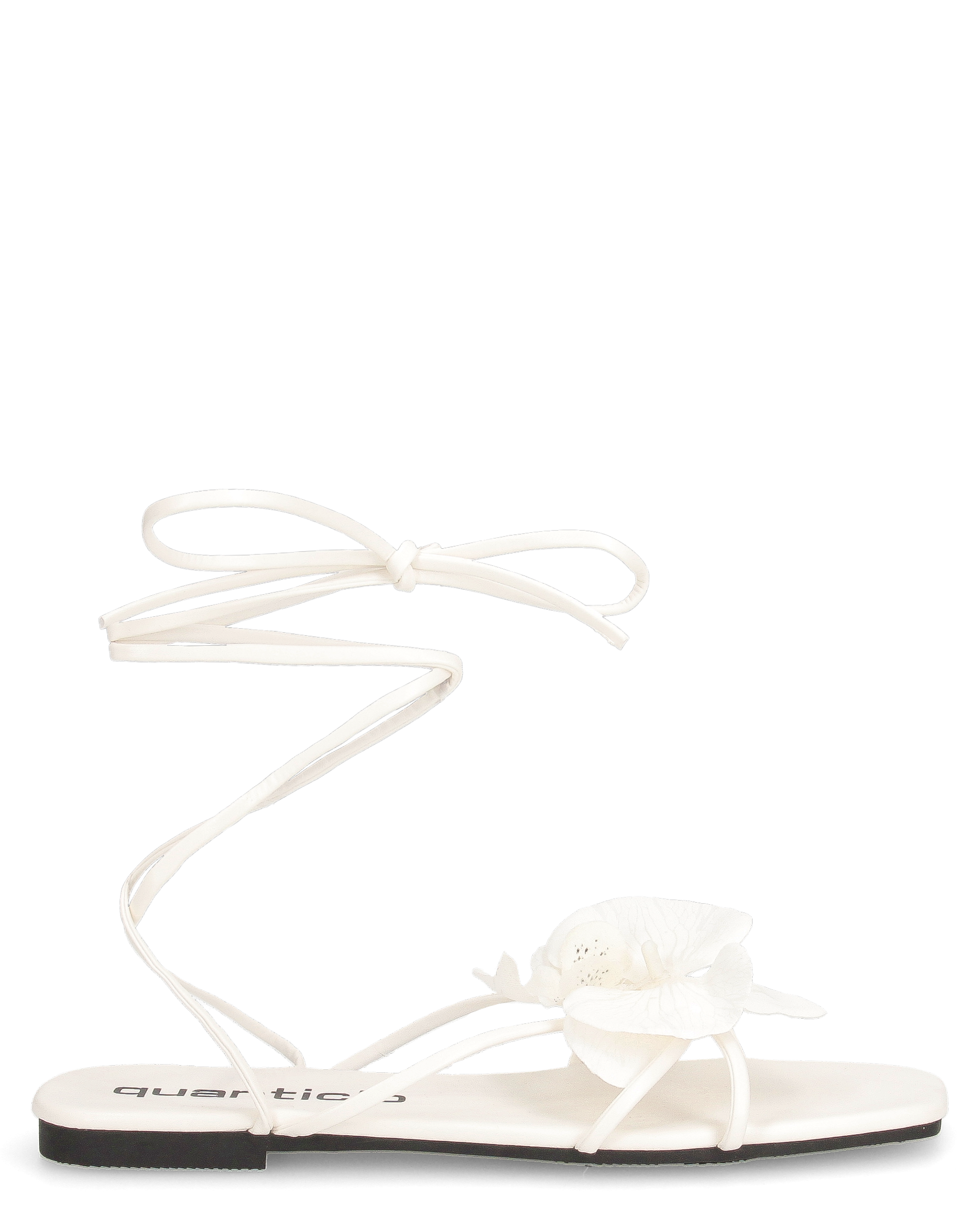 GINA - sandali flat bianchi con fiore decorativo