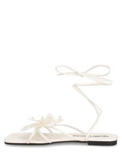 GINA - sandali flat bianchi con fiore decorativo