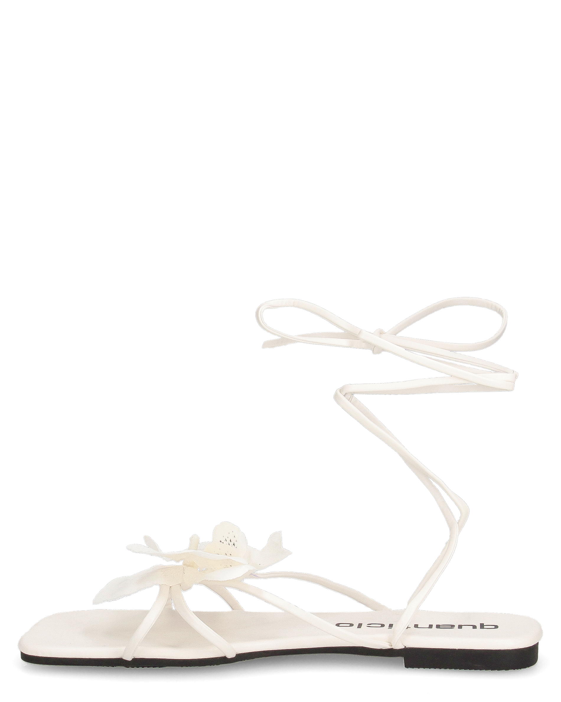 GINA - sandali flat bianchi con fiore decorativo