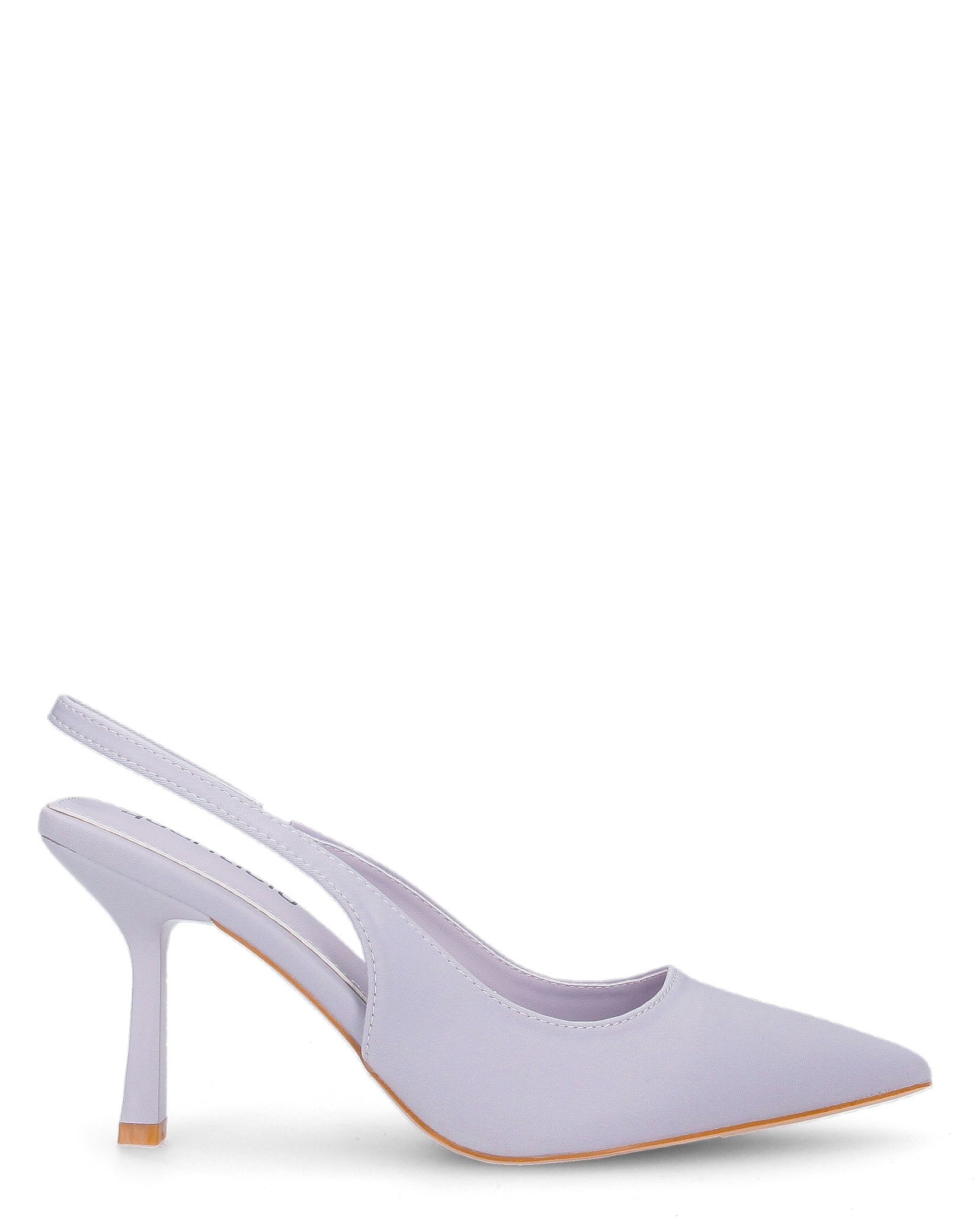 KLARA - Décolleté slingback in lycra lilla con tacco a stiletto