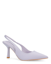 KLARA - Décolleté slingback in lycra lilla con tacco a stiletto