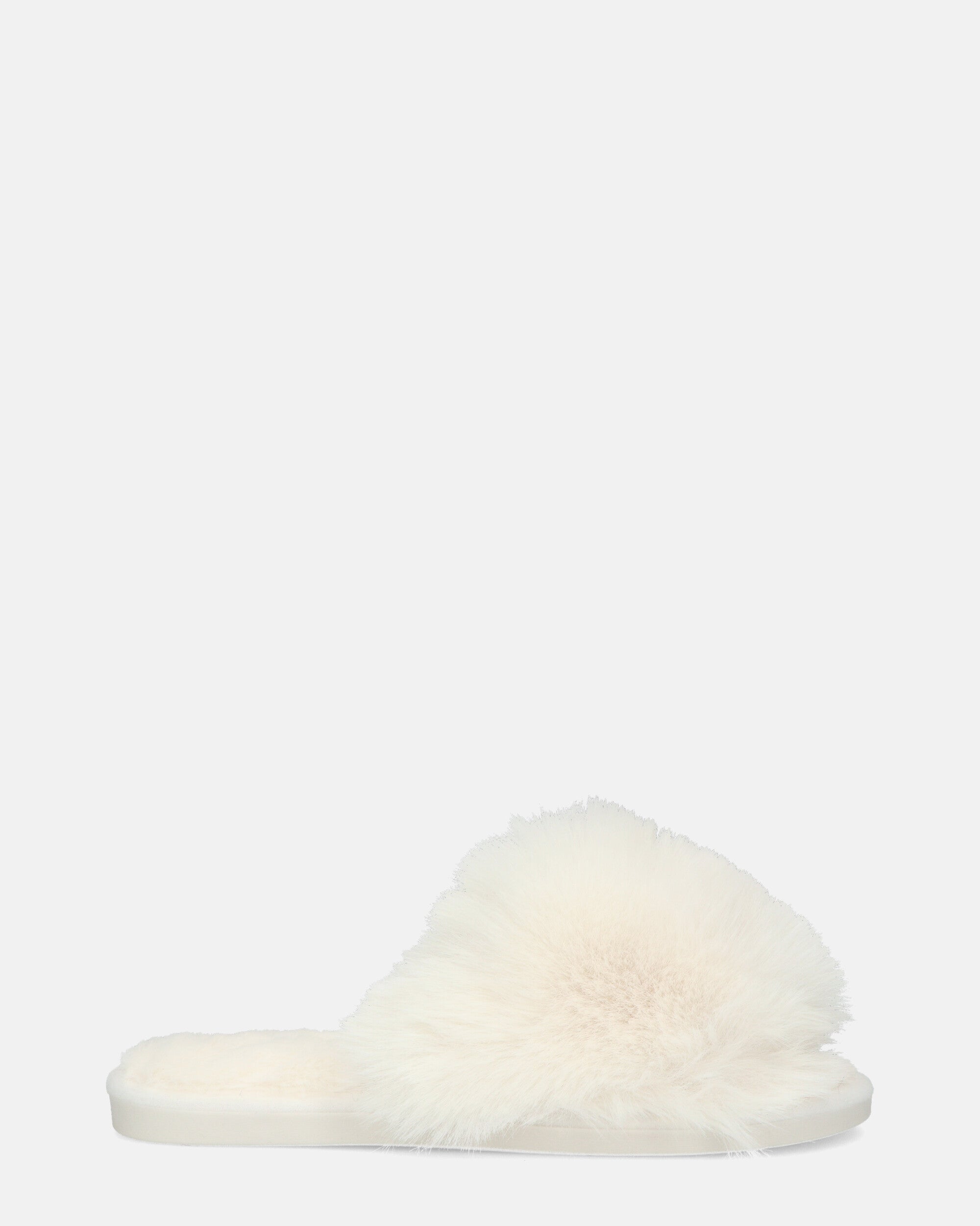 HAMA - pantofole bianche aperte in punta in pelliccia