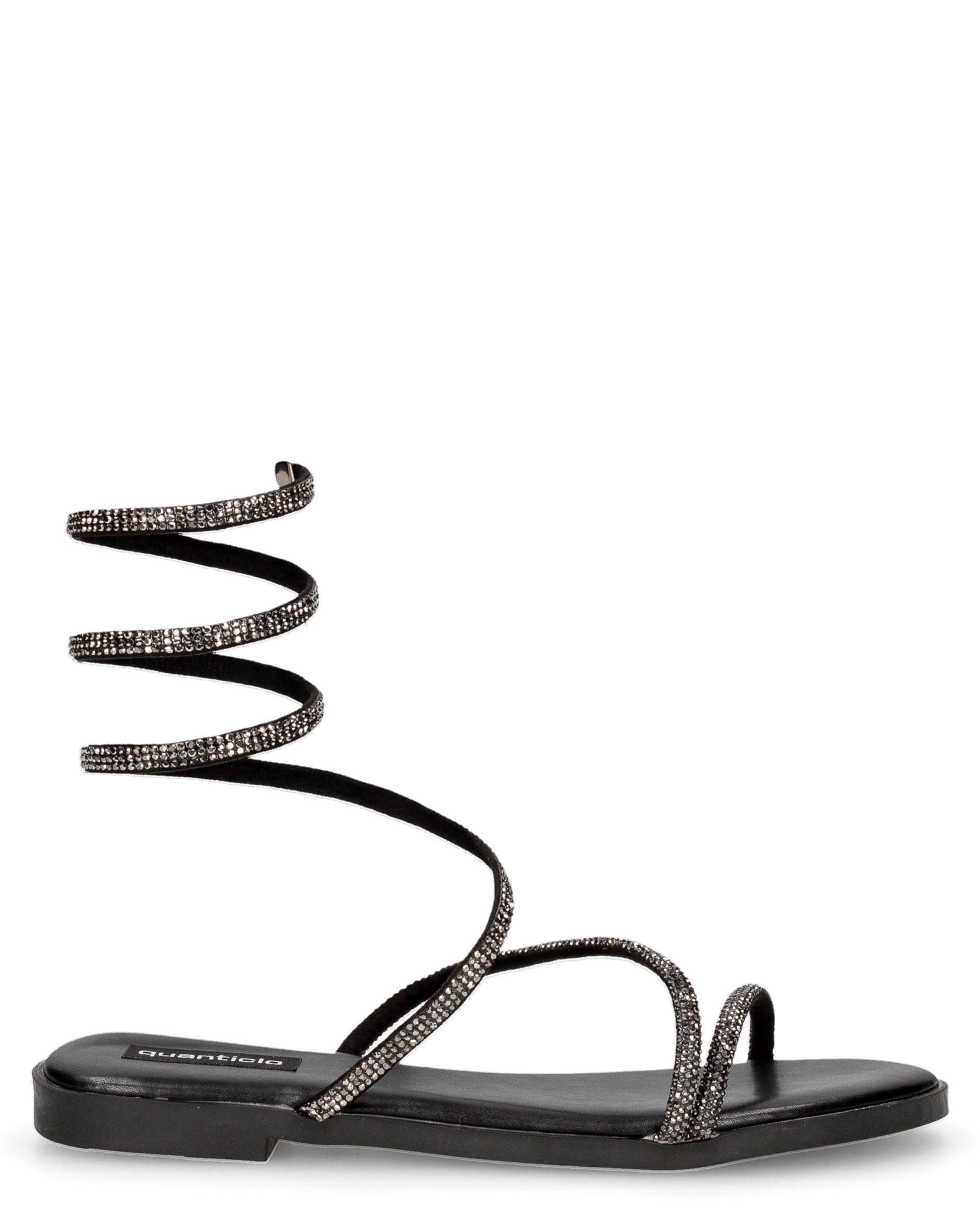 HANNA - sandali flat neri con spirale