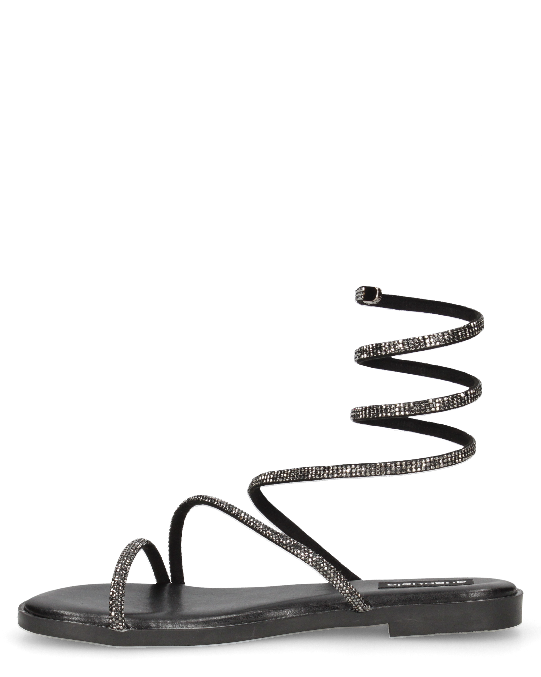 HANNA - sandali flat neri con spirale