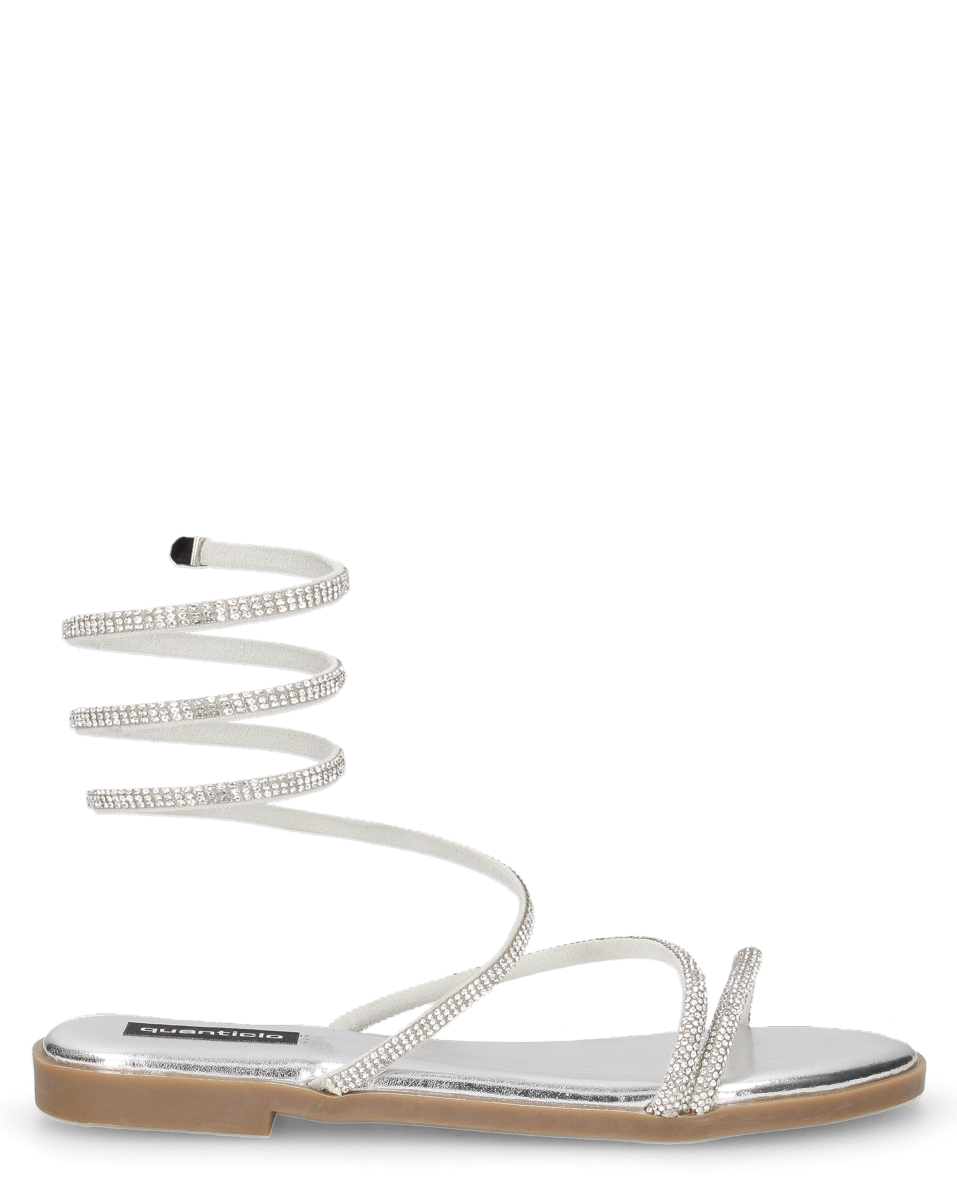 HANNA - sandali flat argentati con spirale