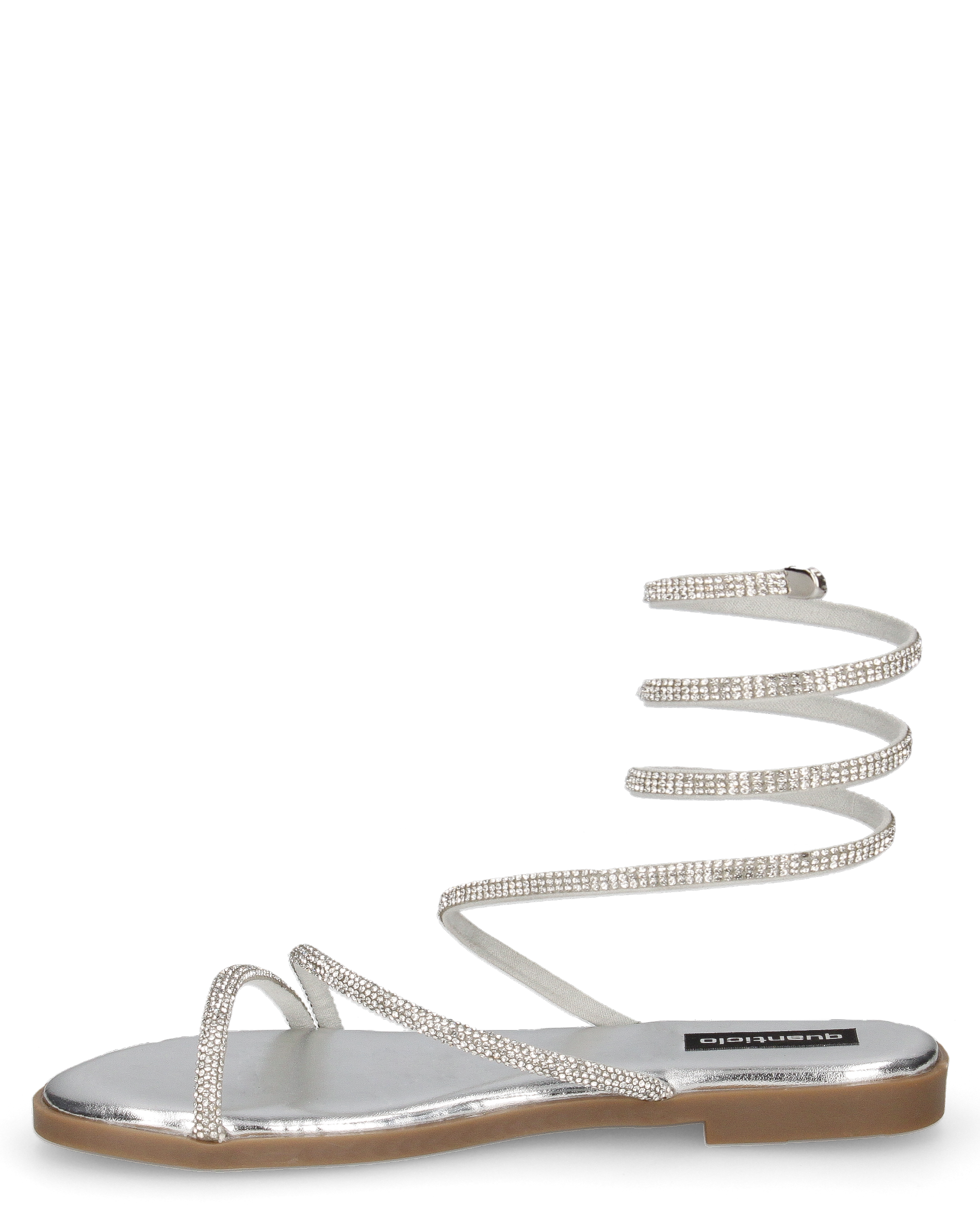 HANNA - sandali flat argentati con spirale