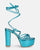 HEATHER - sandali platform in glassy blu elettrico con tacco alto