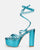 HEATHER - sandali platform in glassy blu elettrico con tacco alto