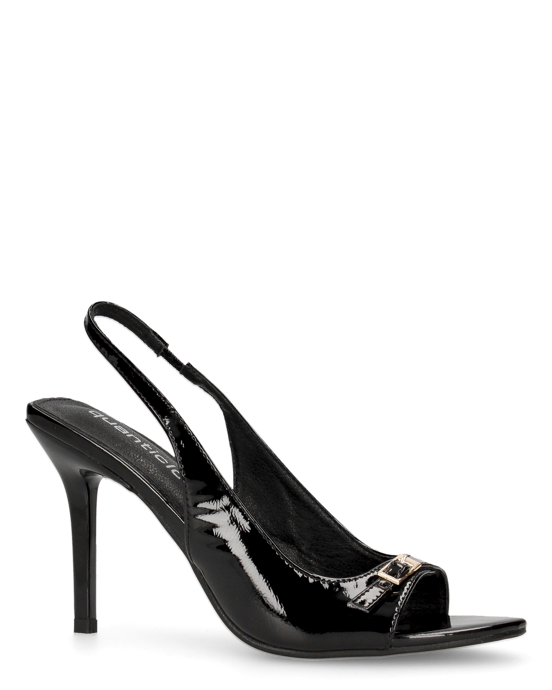 HEDDA - sandali in nero lucido con tacco a spillo
