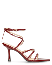 HELGA - sandali bordeaux lucidi con tacco alto a spillo e listini