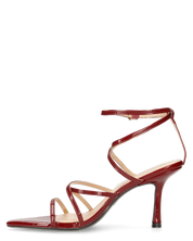 HELGA - sandali bordeaux lucidi con tacco alto a spillo e listini