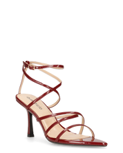 HELGA - sandali bordeaux lucidi con tacco alto a spillo e listini