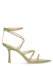 HELGA - sandali verdi lucidi con tacco alto a spillo e listini