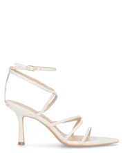 HELGA - sandali beige chiaro lucidi con tacco alto a spillo e listini