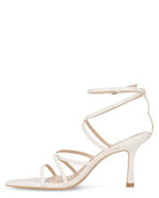 HELGA - sandali beige chiaro lucidi con tacco alto a spillo e listini