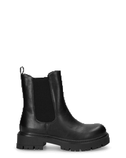 HEMMY - stivali 2 in 1 in simil pelle nera con suola carrarmato