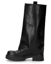 HEMMY - stivali 2 in 1 in simil pelle nera con suola carrarmato