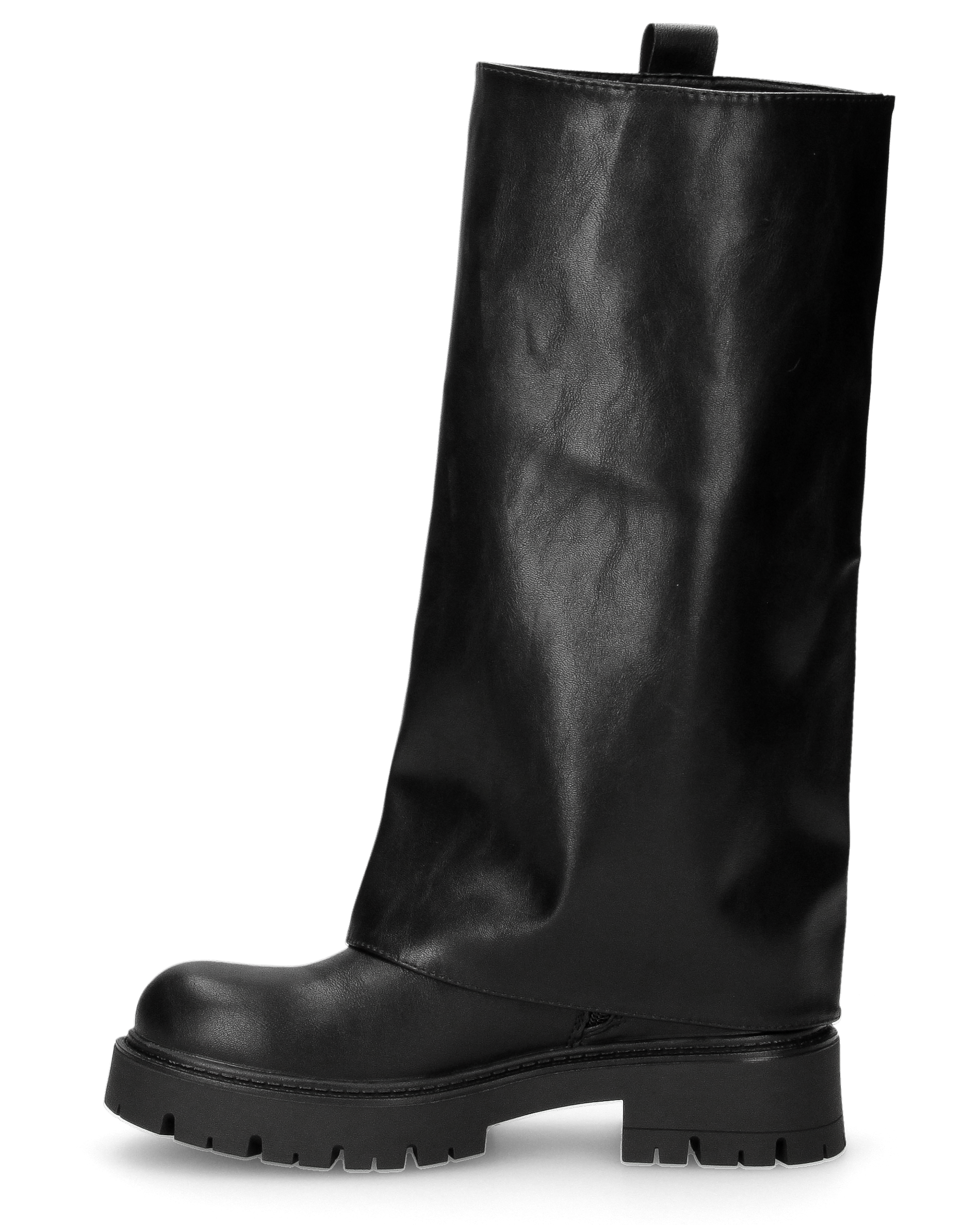 HEMMY - stivali 2 in 1 in simil pelle nera con suola carrarmato