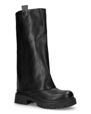 HEMMY - stivali 2 in 1 in simil pelle nera con suola carrarmato