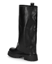 HEMMY - stivali 2 in 1 in simil pelle nera con suola carrarmato