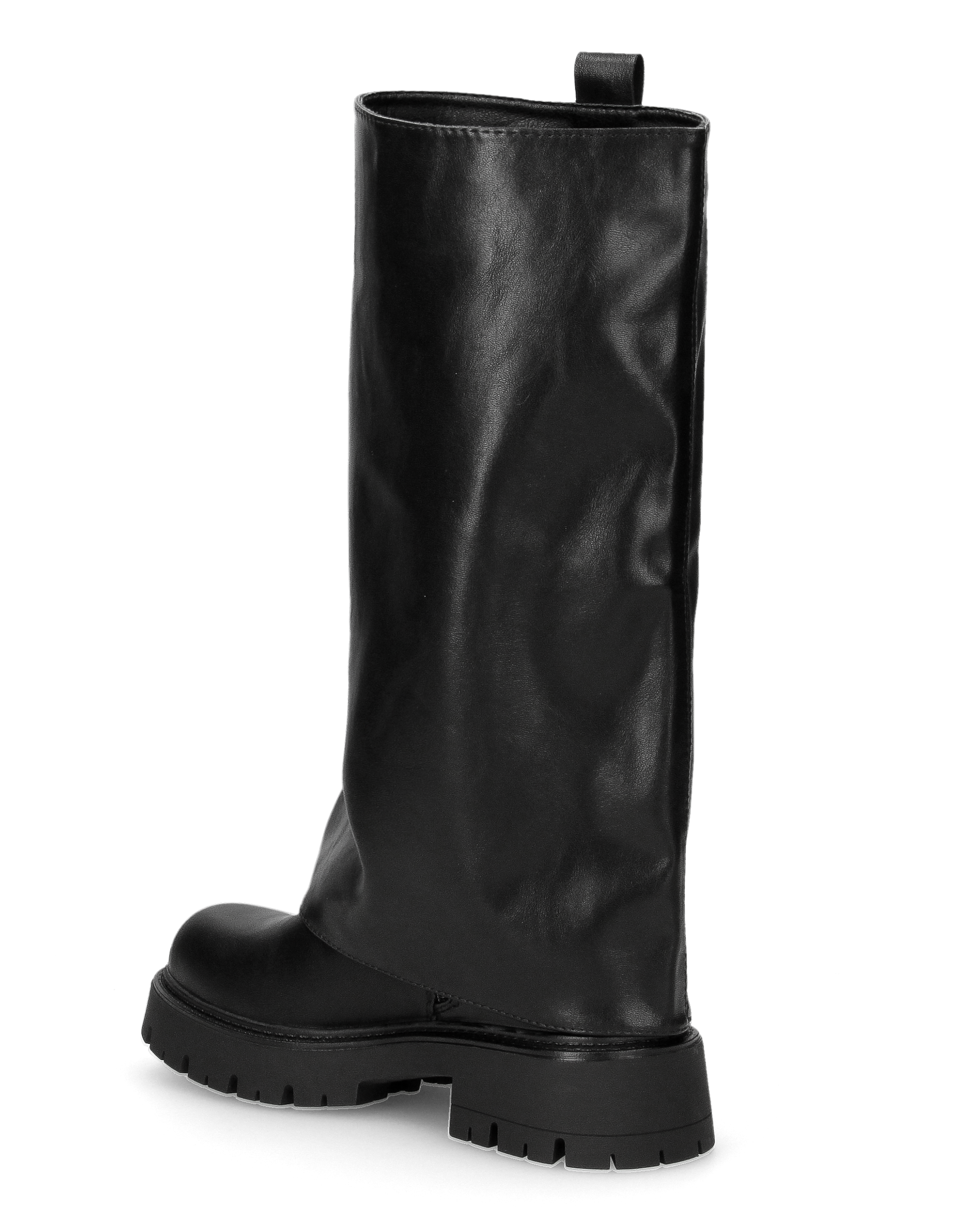HEMMY - stivali 2 in 1 in simil pelle nera con suola carrarmato