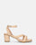 HIROE - sandali beige con tacco in ecopelle con cinturino