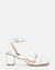 HIROE - sandali bianchi con tacco in ecopelle con cinturino