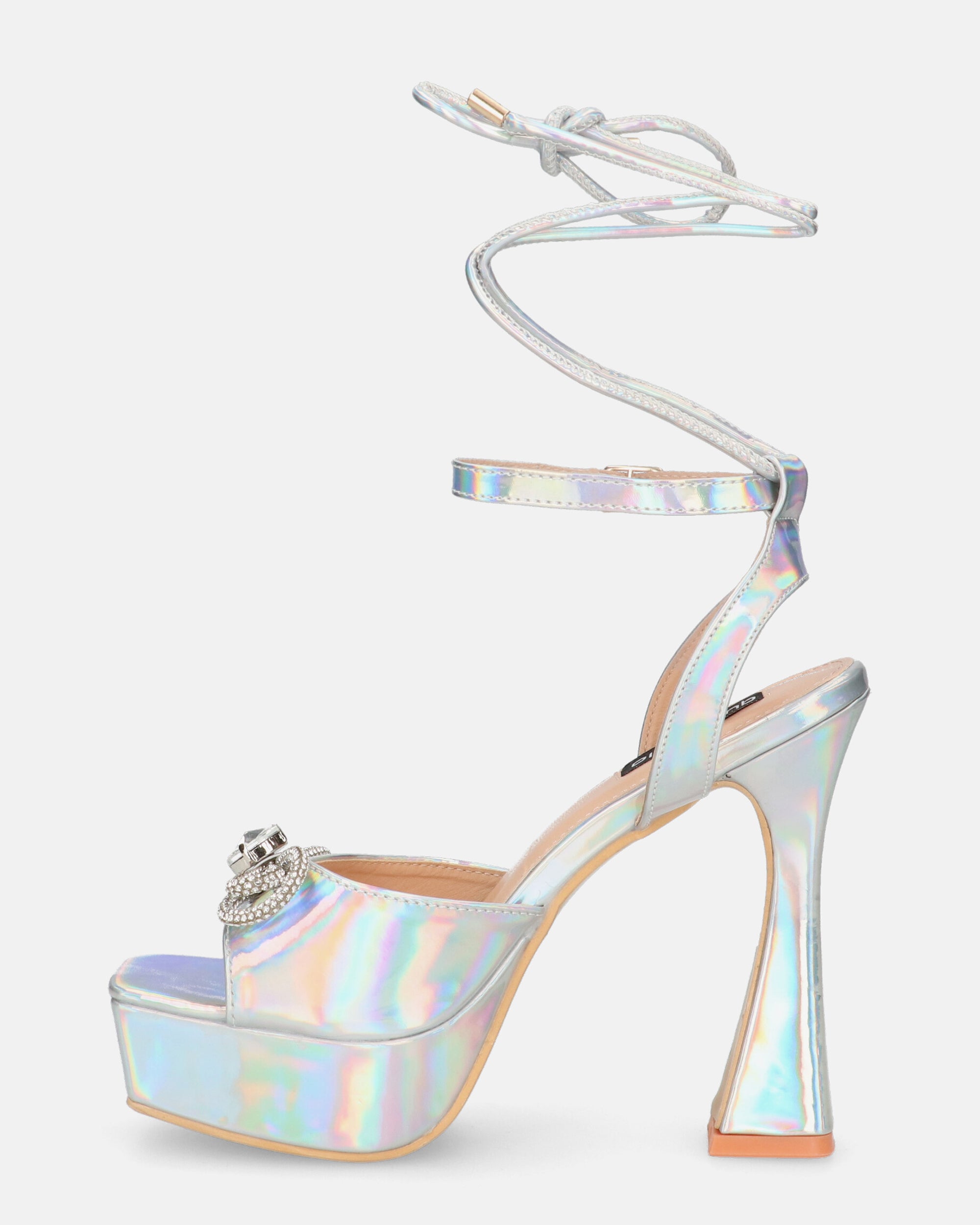 HOLLY - scarpe con tacco alto in glassy con effetto opalescente e gemme