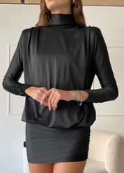 DEANA - vestito mini con collo alto e scollo profondo schiena